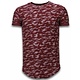 Fashionable Camouflage T-shirt - Long Fit Shirt Army Pattern - Bordeaux