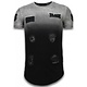Leather Patched T-shirt - Long Fit Shirt Flare Effect Dual Colored - Zwart