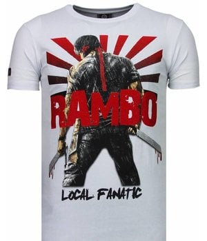 Local Fanatic Rambo Shine - Rhinestone T-shirt - Wit