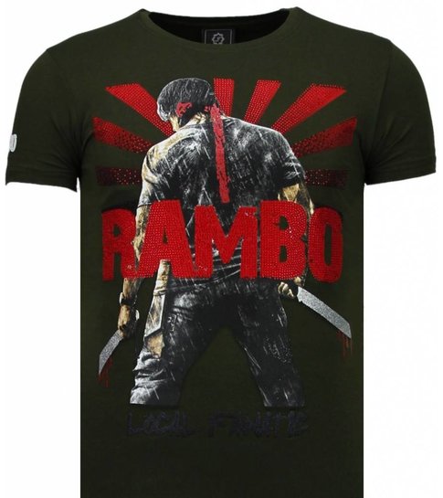 Local Fanatic Rambo Shine - Rhinestone T-shirt - Groen