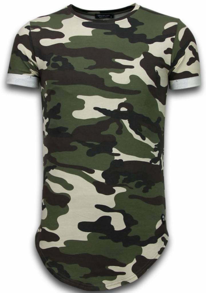 Bekend Oprecht twee weken TONY BACKER Known Camouflage T-shirt - Long Fit Shirt Army - Groen - Style  Italy