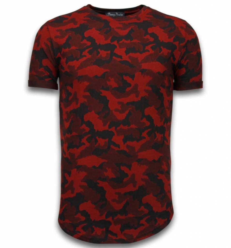 Ontaarden achterzijde Bestuurbaar JUSTING Casual Camouflage Pattern - Aired Slim Fit T-shirt - Rood - Style  Italy