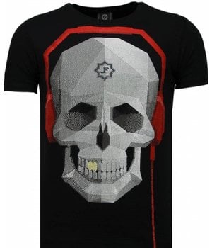 Local Fanatic Skull Bring The Beat - Rhinestone T-shirt - Zwart