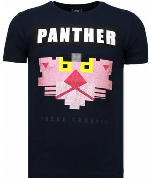 Local Fanatic Panther For A Cougar - Rhinestone T-shirt - Blauw