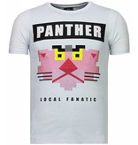 Local Fanatic Panther For A Cougar - Rhinestone T-shirt - Wit