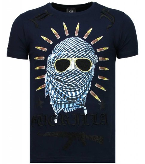 Local Fanatic Freedom Fighter - Rhinestone T-shirt - Blauw