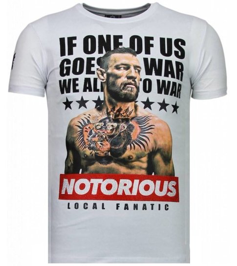 Local Fanatic Conor McGregor - Rhinestone T-shirt - Wit