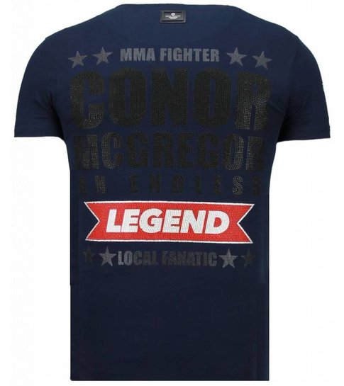 Local Fanatic Conor McGregor - Rhinestone T-shirt - Blauw