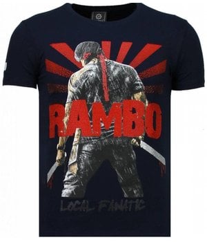 Local Fanatic Rambo Shine - Rhinestone T-shirt - Navy