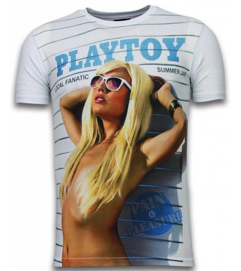 Local Fanatic Playtoy Summer Jam - Digital Rhinestone T-shirt - Wit