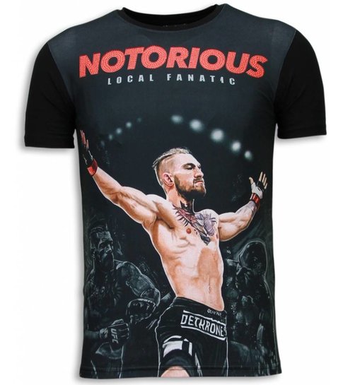 Local Fanatic The Notorious Conor - Digital Rhinestone T-shirt - Zwart