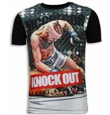 Local Fanatic McGregor Knock Out - Digital Rhinestone T-shirt - Zwart