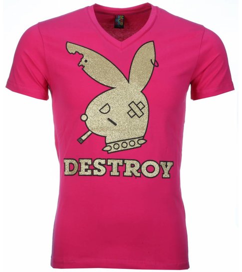 Local Fanatic T-shirt - Destroy Print - Roze