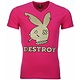 T-shirt - Destroy Print - Roze