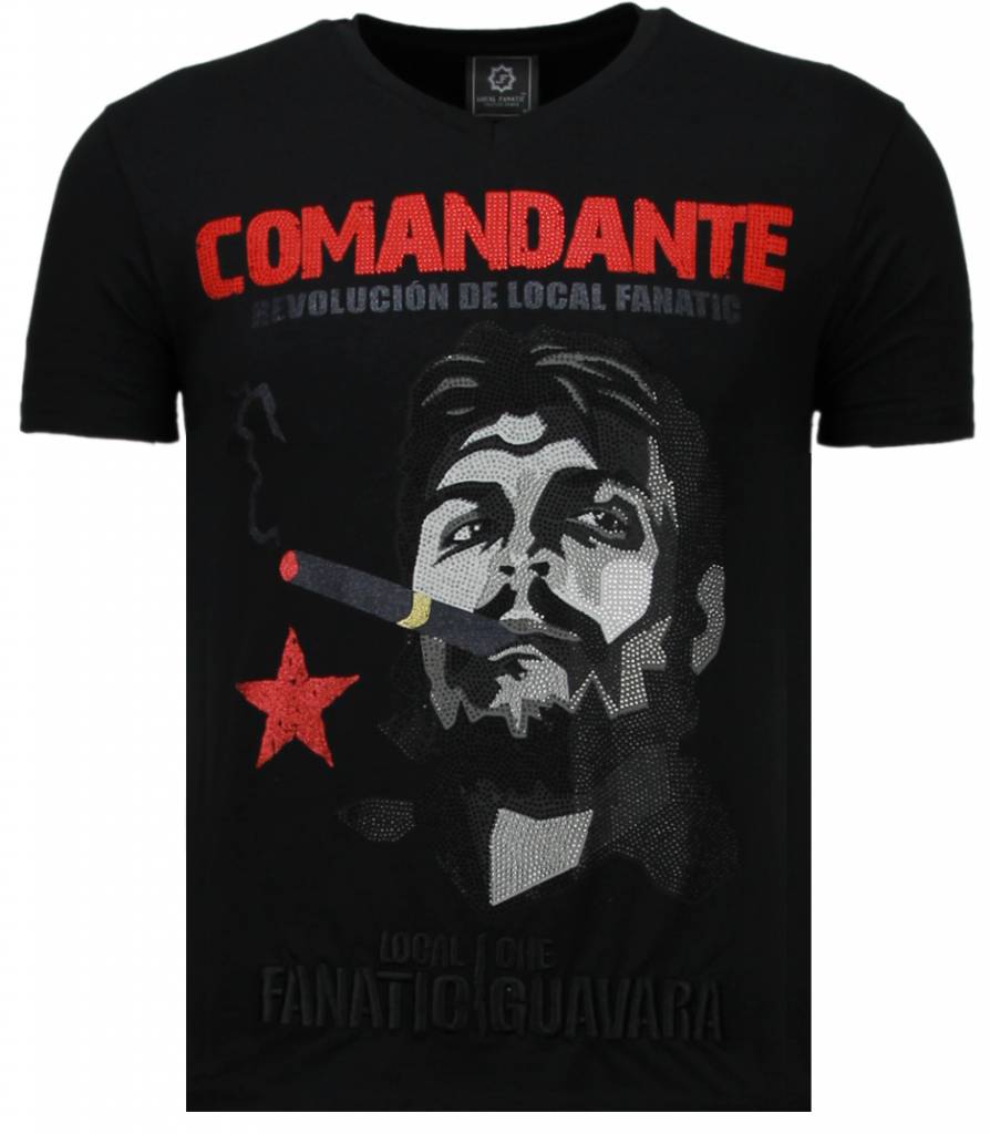 Local Che Guevara - Rhinestone T-shirt - Zwart - Style