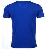David Copper Italiaanse T-shirt - Korte Mouwen Heren - Borduur Automobile Club - Blauw