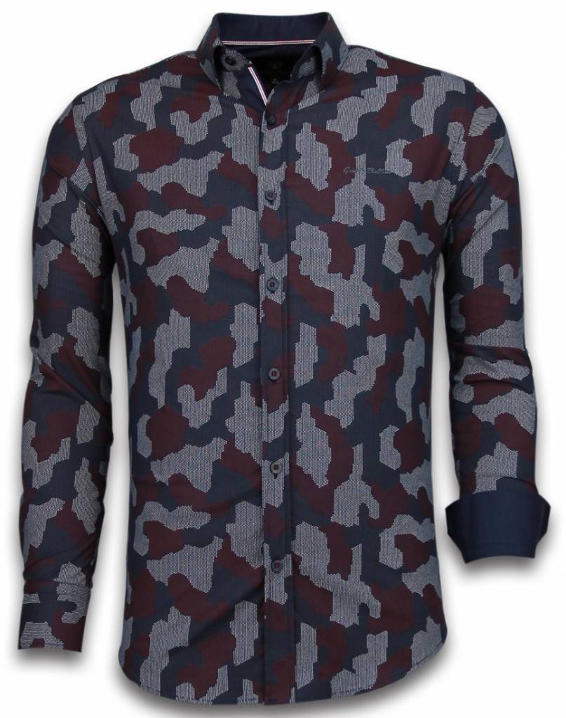 Gentile Bellini Italiaanse Overhemden Slim Fit Overhemd Blouse Dotted Camouflage Pattern Zwart gentile bellini kopen in de aanbieding Gentile Bellini Italiaanse Overhemden Slim Fit Overhemd Blouse Dotted Camouflage Pattern Zwart gentile bellini kopen in de aanbieding