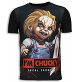 Local Fanatic I´m Chucky - Digital Rhinestone T-shirt - Zwart