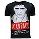 Scarface Red Scar - Digital Rhinestone T-shirt - Zwart
