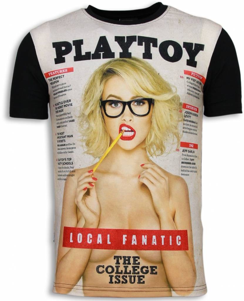 Local Fanatic Playtoy The College Issue Digital Rhinestone T Shirt Zwart local fanatic kopen in de aanbieding Local Fanatic Playtoy The College Issue Digital Rhinestone T Shirt Zwart local fanatic kopen in de aanbieding