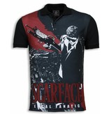 Local Fanatic Scarface City View - Digital Rhinestone Polo - Zwart