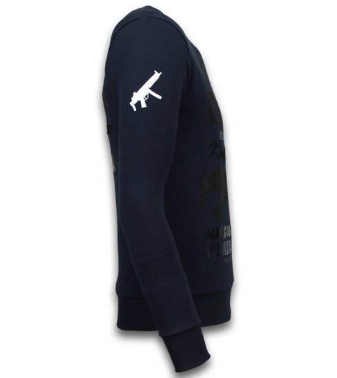 Local Fanatic Pablo Escobar - Rhinestone Sweater - Blauw