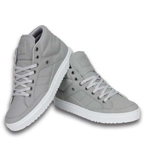 Cash Money Heren Schoenen - Heren Sneaker Mid High - Grey White - Grijs