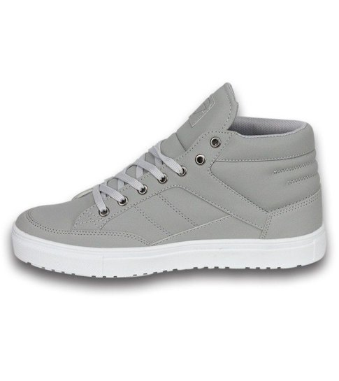 Cash Money Heren Schoenen - Heren Sneaker Mid High - Grey White - Grijs