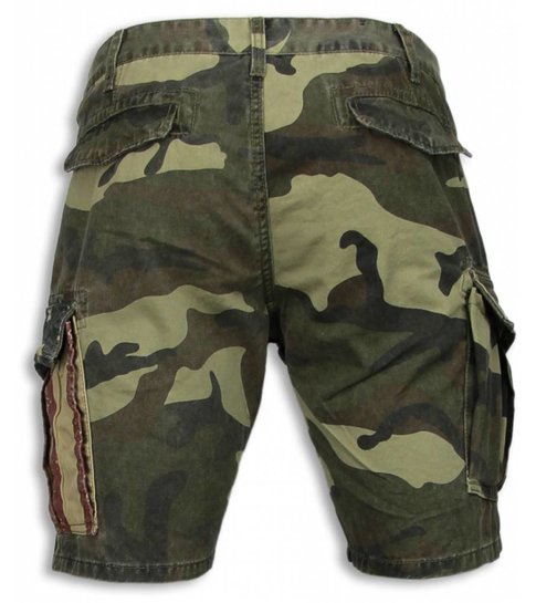 gevechten Kreunt Wacht even BB Bread & Buttons Korte Broeken Heren - Slim Fit Camouflage Shorts - Licht  Groen - Style Italy