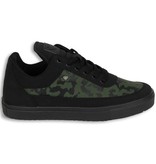 Cash Money Heren Schoenen - Heren Sneaker Low Camouflage Side - Groen Zwart