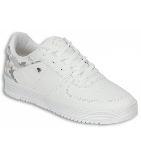 Cash Money Heren Schoenen - CMS77- Army Full White - Wit