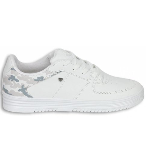 Cash Money Heren Schoenen - CMS77- Army Full White - Wit