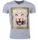 Local Fanatic T-shirt - Tijger Print - Grijs