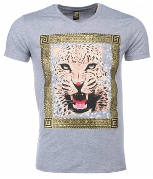 Local Fanatic T-shirt - Tijger Print - Grijs