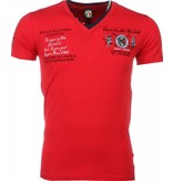 David Copper Italiaanse T-shirt - Korte Mouwen Heren - Borduur Polo Players - Rood