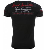 David Copper Italiaanse T-shirt - Korte Mouwen Heren - Borduur Polo Club - Zwart