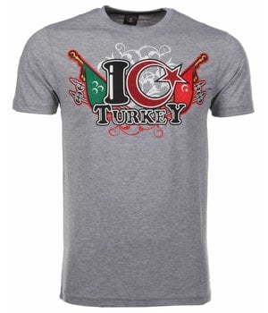 Local Fanatic T-shirt I Love Turkey - Grijs