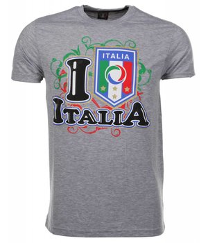 Local Fanatic T-shirt I Love Italia - Grijs