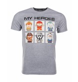 Local Fanatic T-shirt My Heroes - Grijs