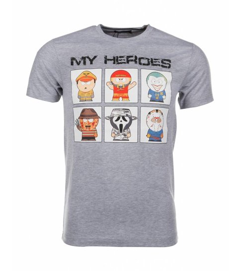 Local Fanatic T-shirt My Heroes - Grijs