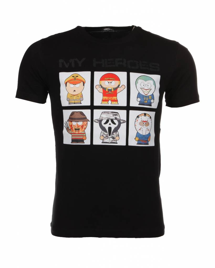 Mascherano T Shirt My Heroes Zwart mascherano kopen in de aanbieding Mascherano T Shirt My Heroes Zwart mascherano kopen in de aanbieding
