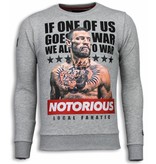 Local Fanatic Conor McGregor - Rhinestone Sweater - Grijs