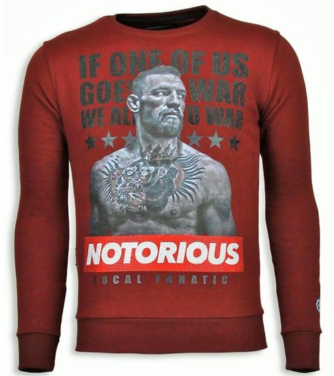 Local Fanatic Conor McGregor - Rhinestone Sweater - Bordeaux