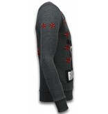 Local Fanatic Marilyn Rockstar - Rhinestone Sweater - Antraciet