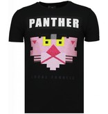 Local Fanatic Panther For A Cougar - Rhinestone T-shirt - Zwart