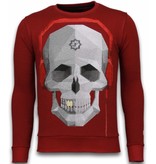 Local Fanatic Skull Beat - Rhinestone Sweater - Bordeaux