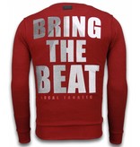 Local Fanatic Skull Beat - Rhinestone Sweater - Bordeaux