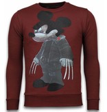 Local Fanatic Bad Mouse - Rhinestone Sweater - Bordeaux