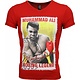T-shirt - Muhammad Ali Zegel Print - Rood