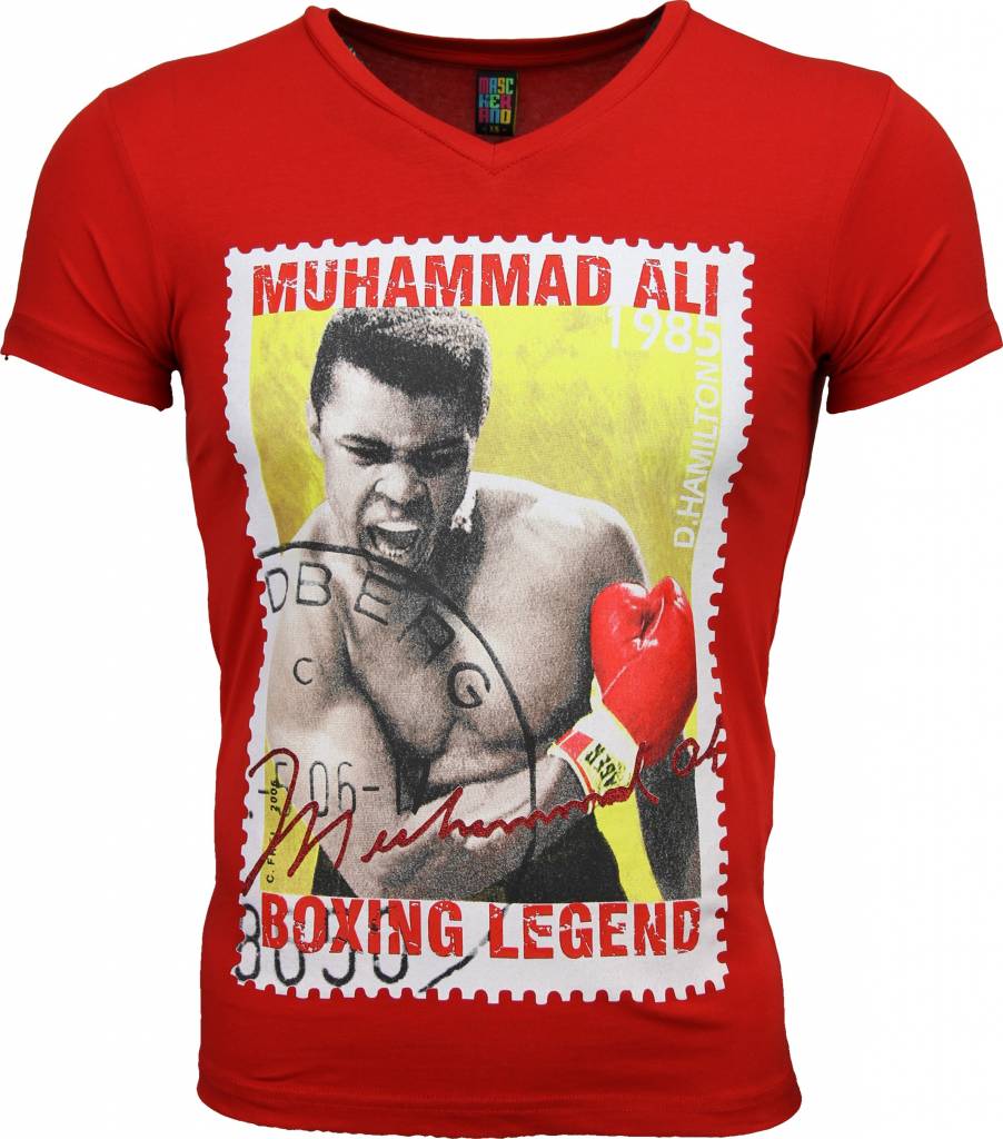 Mascherano T Shirt Muhammad Ali Zegel Print Rood mascherano kopen in de aanbieding
